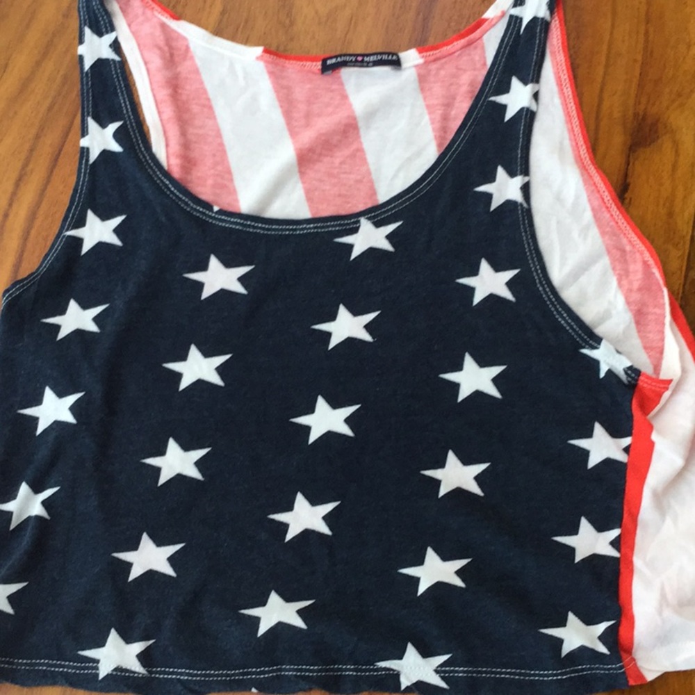 Brandy Melville American Flag crop tank top